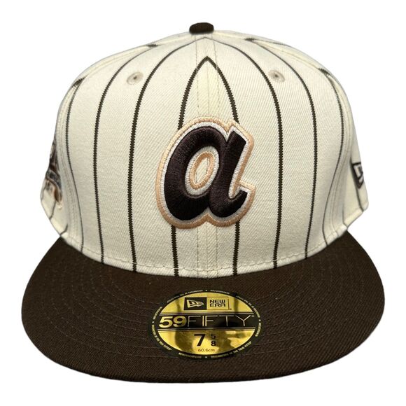 New Era 59Fifty Atlanta Braves Hank Aaron 715 25th Anniversary Fitted‎ Hat 7 5/8 - Picture 1 of 7